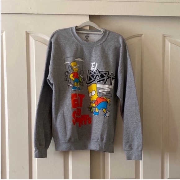 THE SIMPSONS Graphic UNISEX Crewneck Sweatshirt - Grey. Size M - Picture 3 of 10